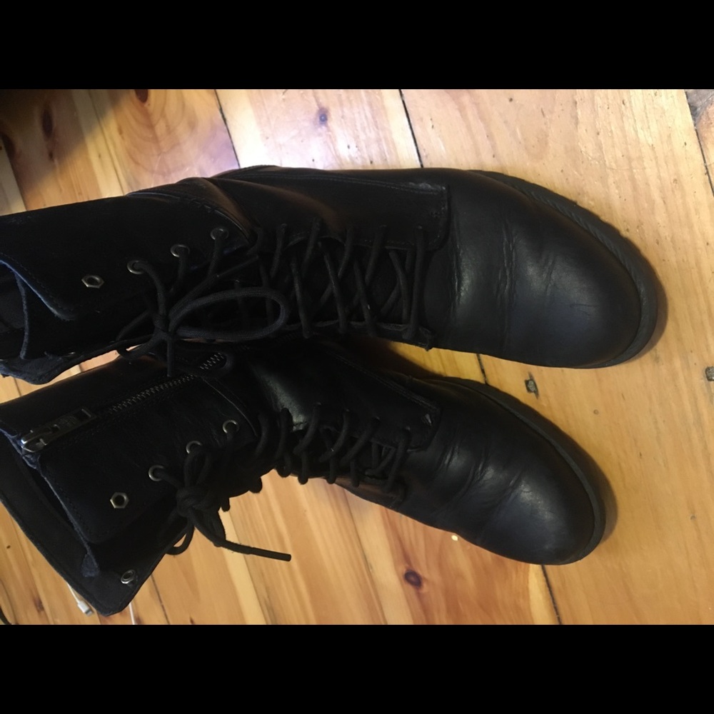 Black Timberland Combat Boots 9.5W